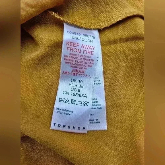 Topshop Womens Size 6 Yellow Wrap Dress - Picture 9 of 14